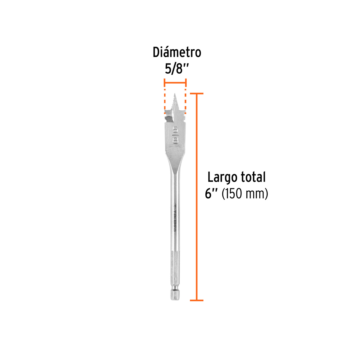 Broca plana de manita 5/8" para madera