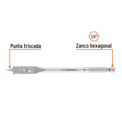 Broca plana de manita 7/16" para madera