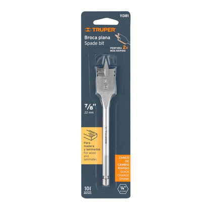 Broca plana de manita 7/8" para madera