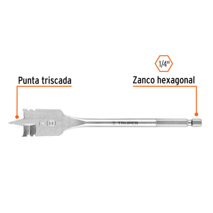 Broca plana de manita 7/8" para madera