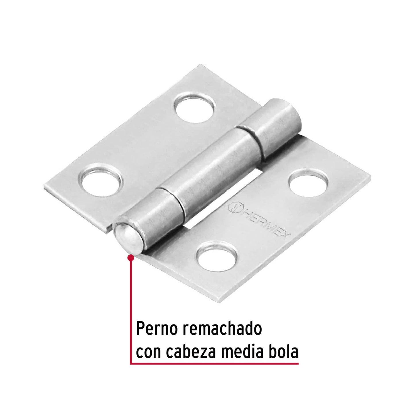 Bisagra rectangular de 1 pulgada en acero pulido