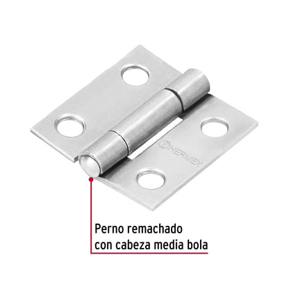 Bisagra rectangular de 1 pulgada en acero pulido