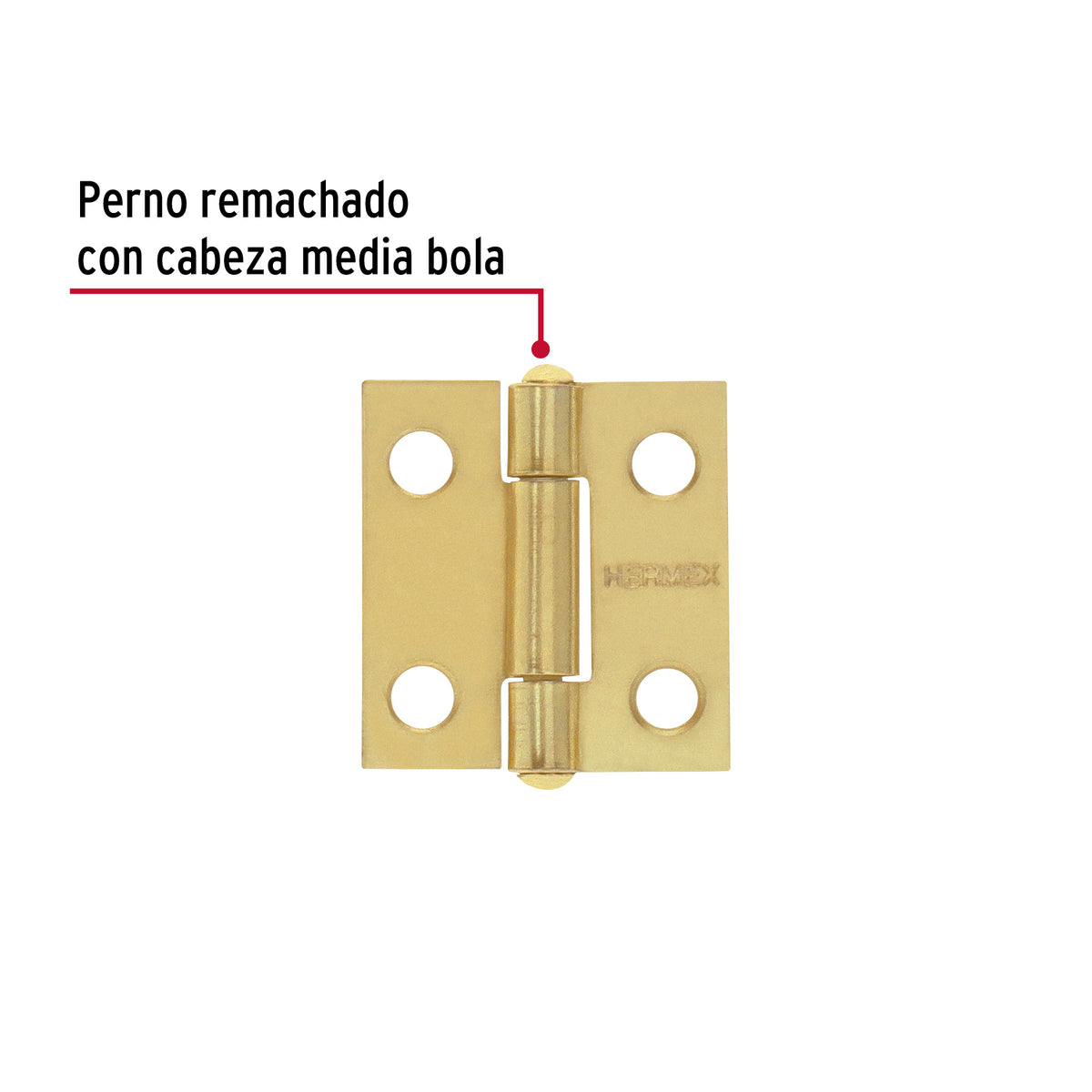 Bolsa 2 bisagras rectangulares 1 x 7/8", acero latonado · vista 3