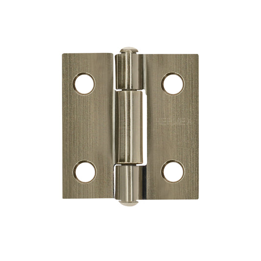 Bisagra rectangular 1 x 7/8", latón antiguo