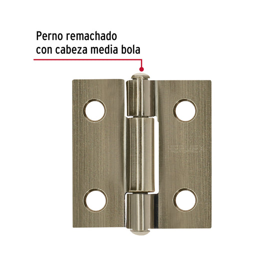 Bisagra rectangular 1 x 7/8", latón antiguo · vista 2
