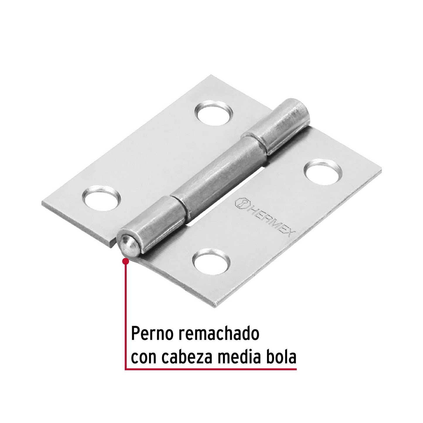 Bisagra rectangular de 1.5 pulgadas en acero pulido