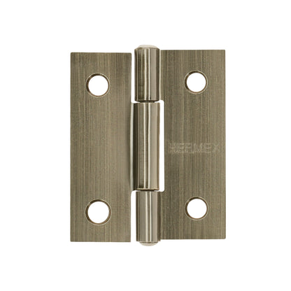 Bisagra rectangular 1-1/2 x 1-3/16", latón antiguo