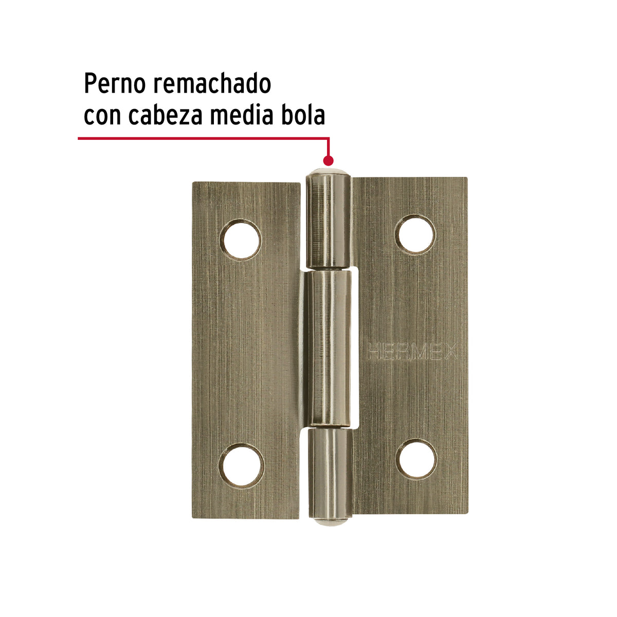 Bisagra rectangular 1-1/2 x 1-3/16", latón antiguo · vista 2
