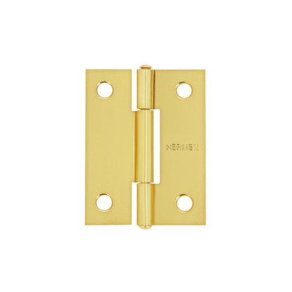 Bisagra rectangular de acero con acabado latonado