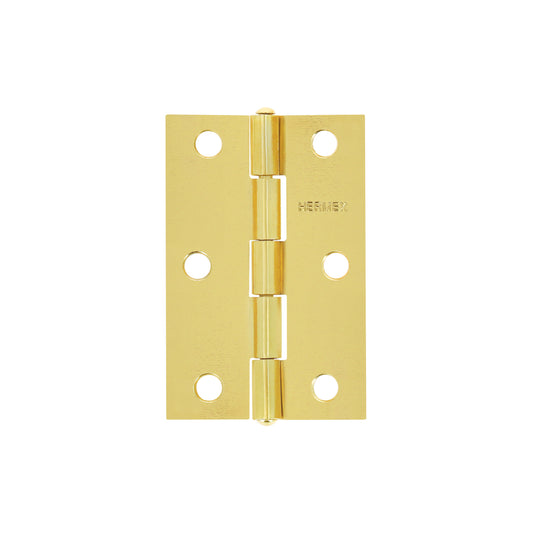 Bisagra rectangular de acero con acabado latonado