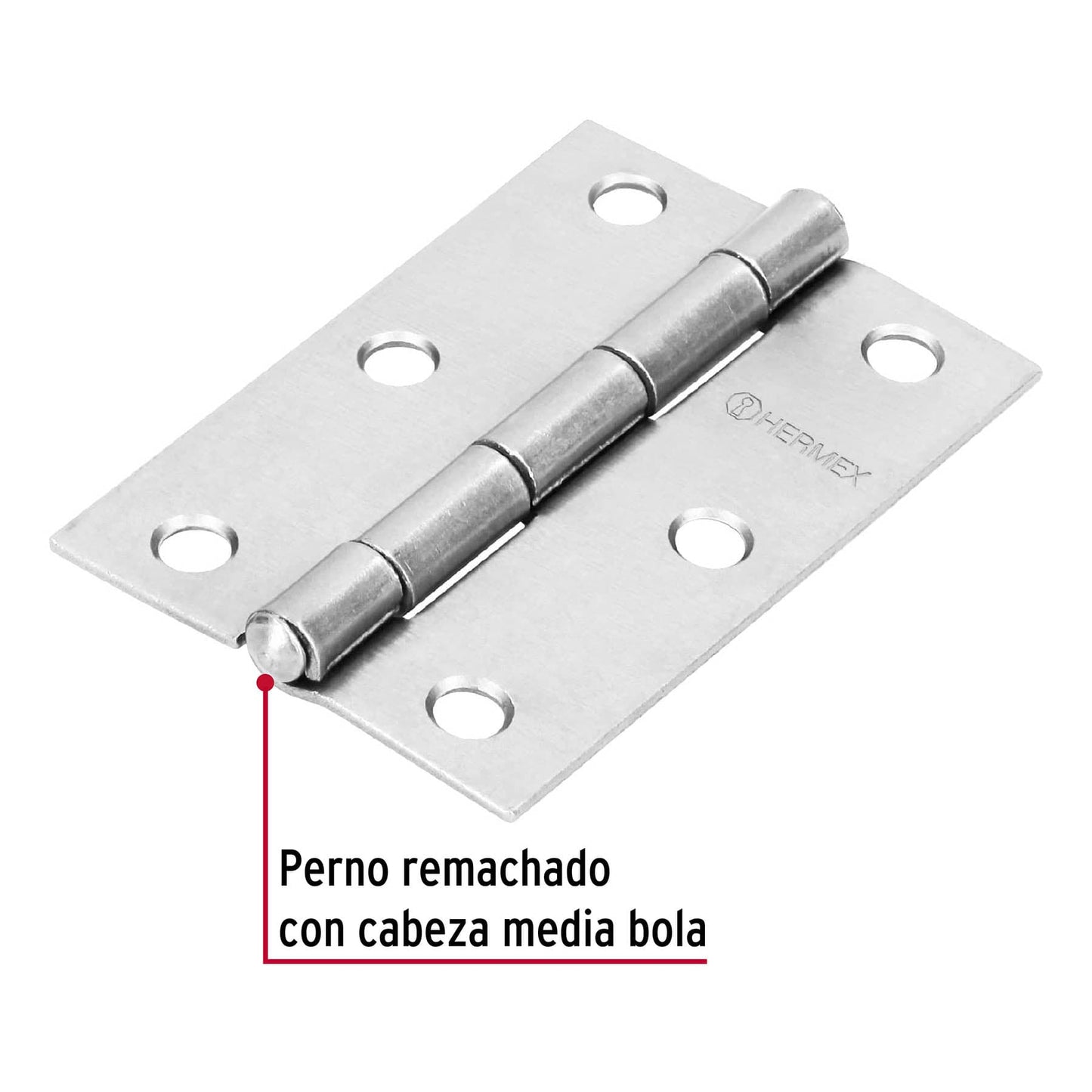 Bisagra rectangular de 3 pulgadas en acero pulido