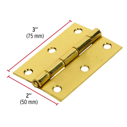 Bisagras rectangulares de 3 pulgadas en acero latonado