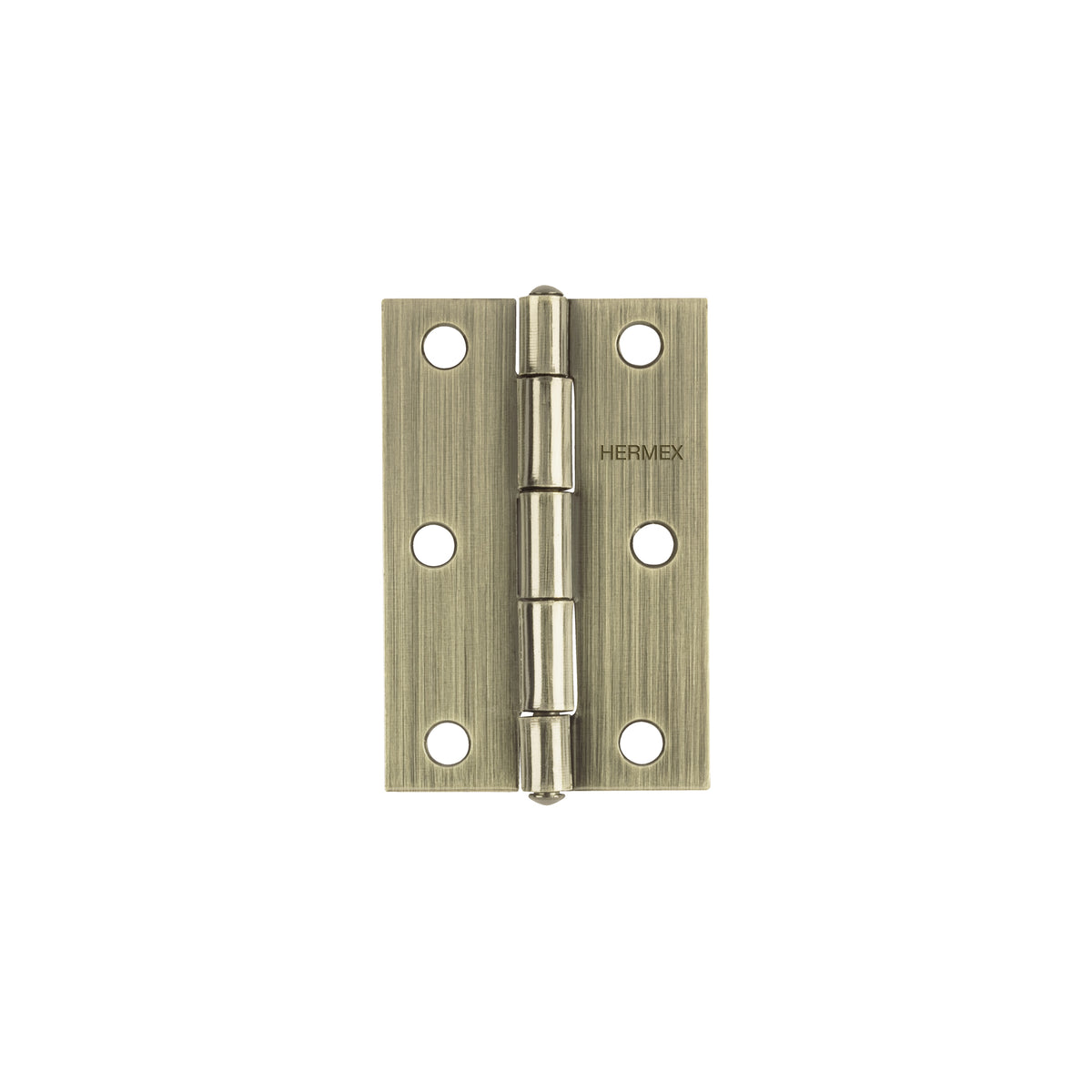 Bisagra rectangular 3 x 2", latón antiguo