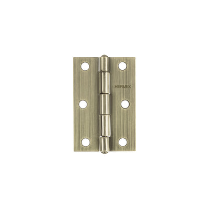 Bisagra rectangular 3 x 2", latón antiguo