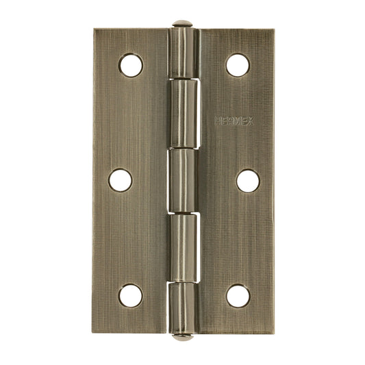 Bisagra rectangular 3-1/2 x 2-1/8", latón antiguo