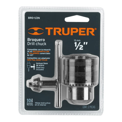 Broquero 1/2" con llave cuerpo moleteado TRUPER