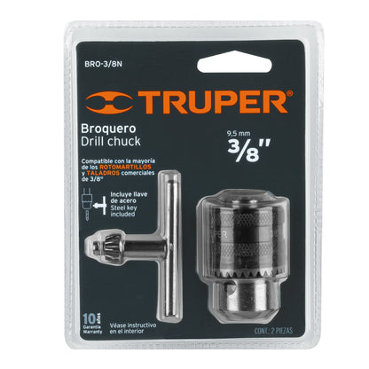 Broquero 3/8" con llave cuerpo moleteado TRUPER