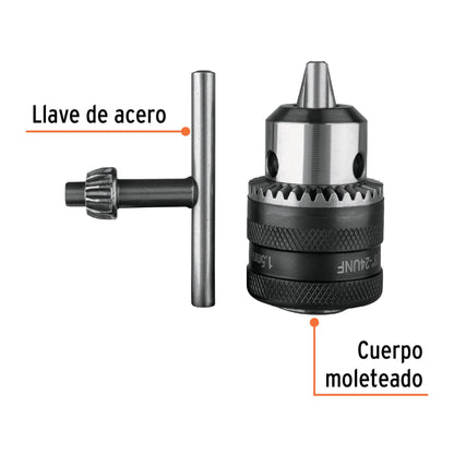Broquero 3/8" con llave cuerpo moleteado TRUPER