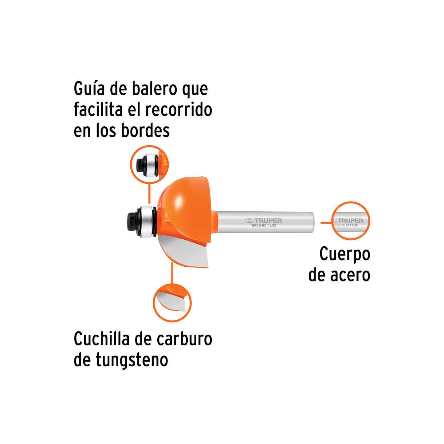 Broca para router bocel cuarto 1-1/8"