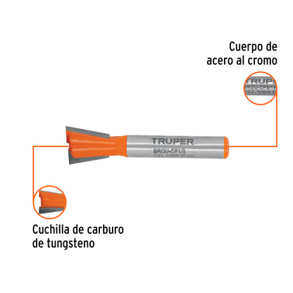 Broca para router cola de pato 1/2"