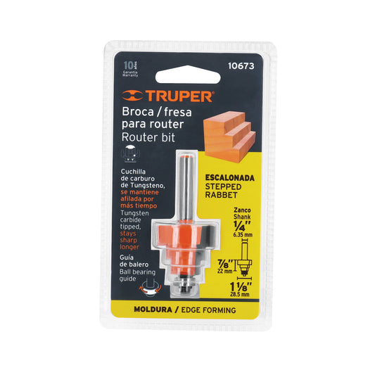 Broca para router escalonada 1-1/8" con balero
