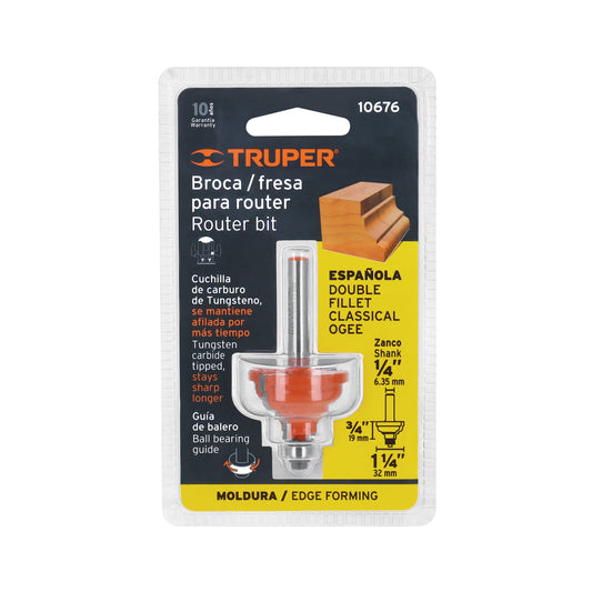 Broca para router española 1-1/4" con balero