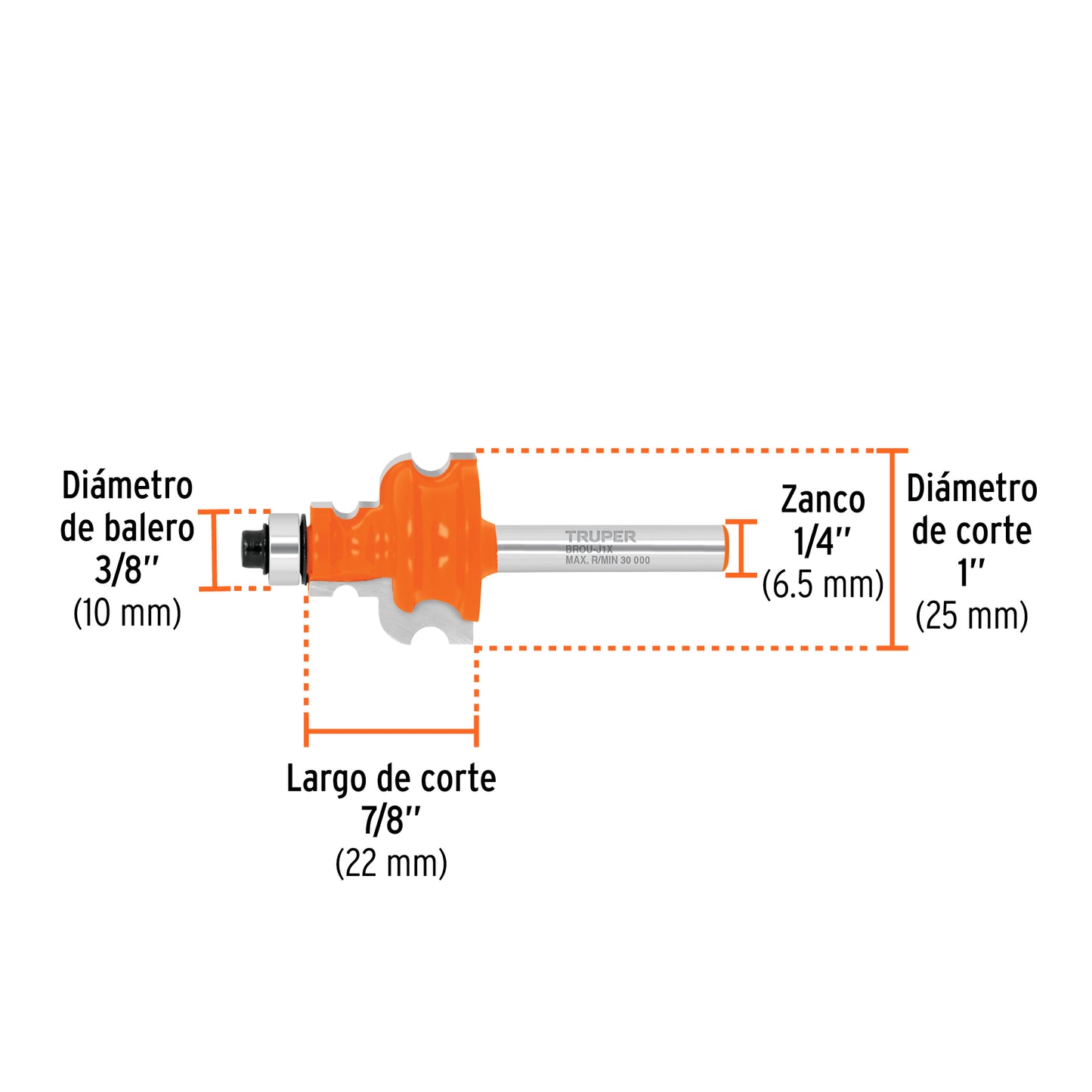 Broca router jovel 1" con balero