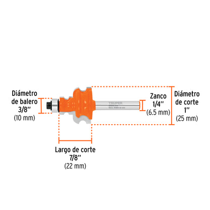 Broca router jovel 1" con balero