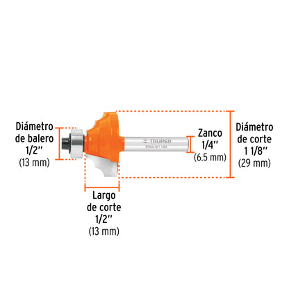 Broca para router moldura clásica 1-1/8"