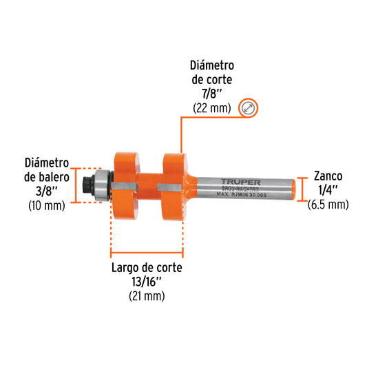 Juego de machimbrador 3/4" con balero