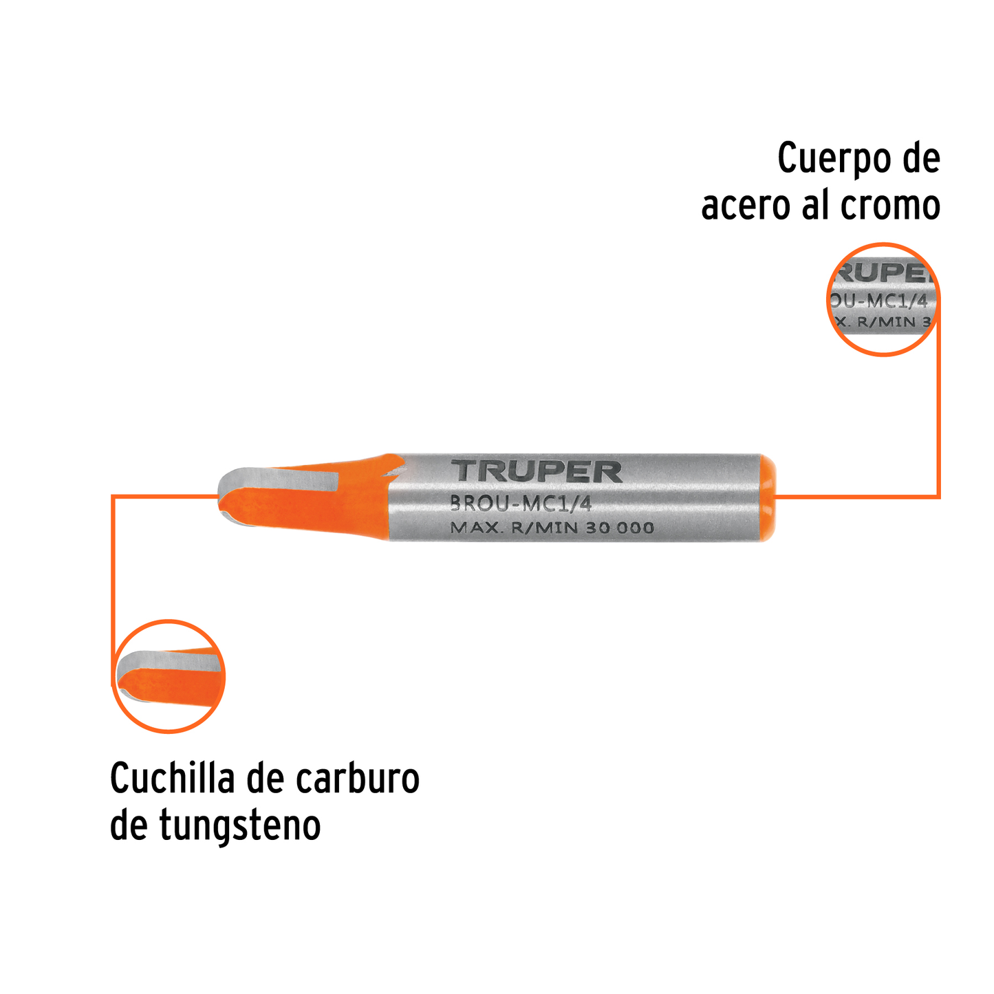 Broca para router media caña 1/4"