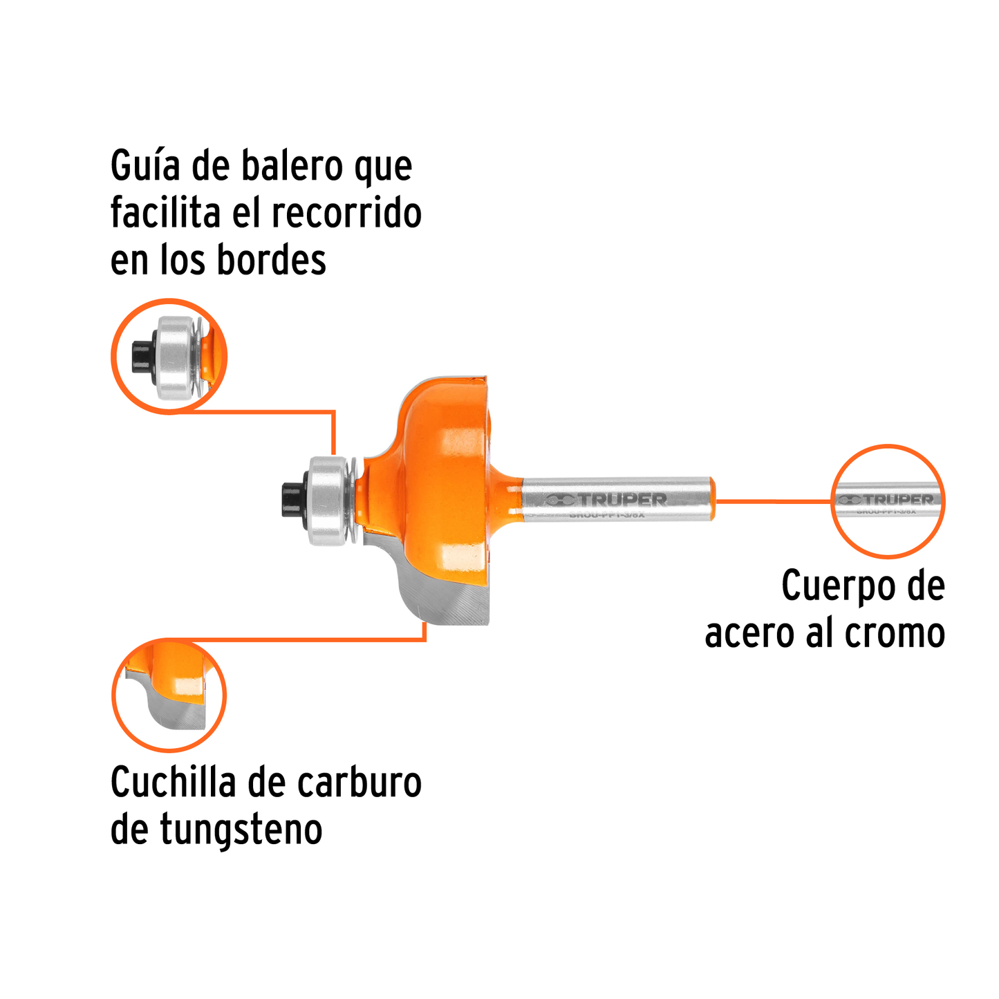 Broca para router pecho paloma con balero