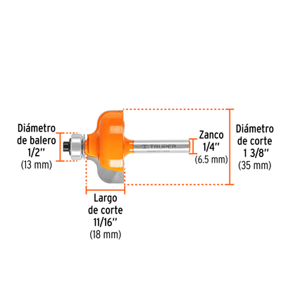 Broca para router pecho paloma con balero