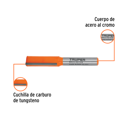 Broca para router recta 2 filos 3/8"