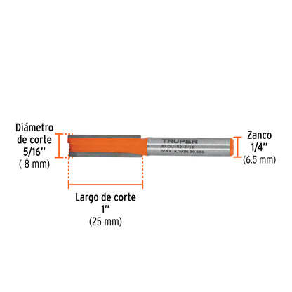 Broca para router recta 2 filos 5/16"