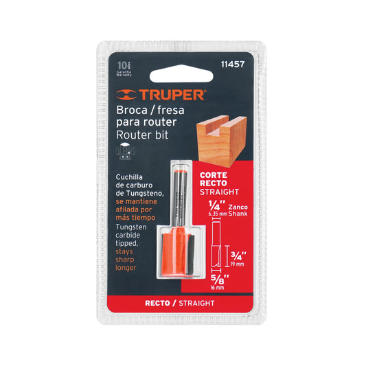 Broca para router recta 2 filos 5/8"