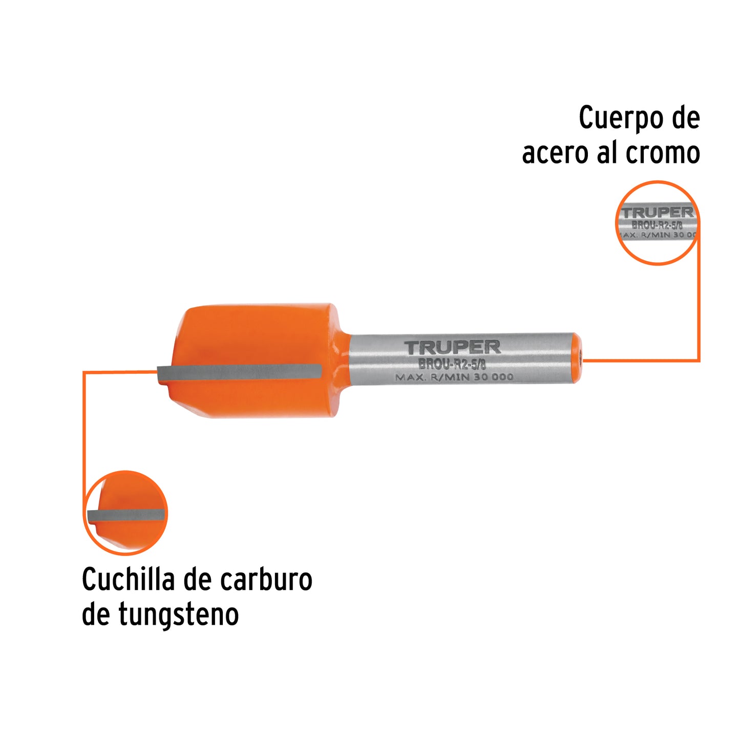 Broca para router recta 2 filos 5/8"