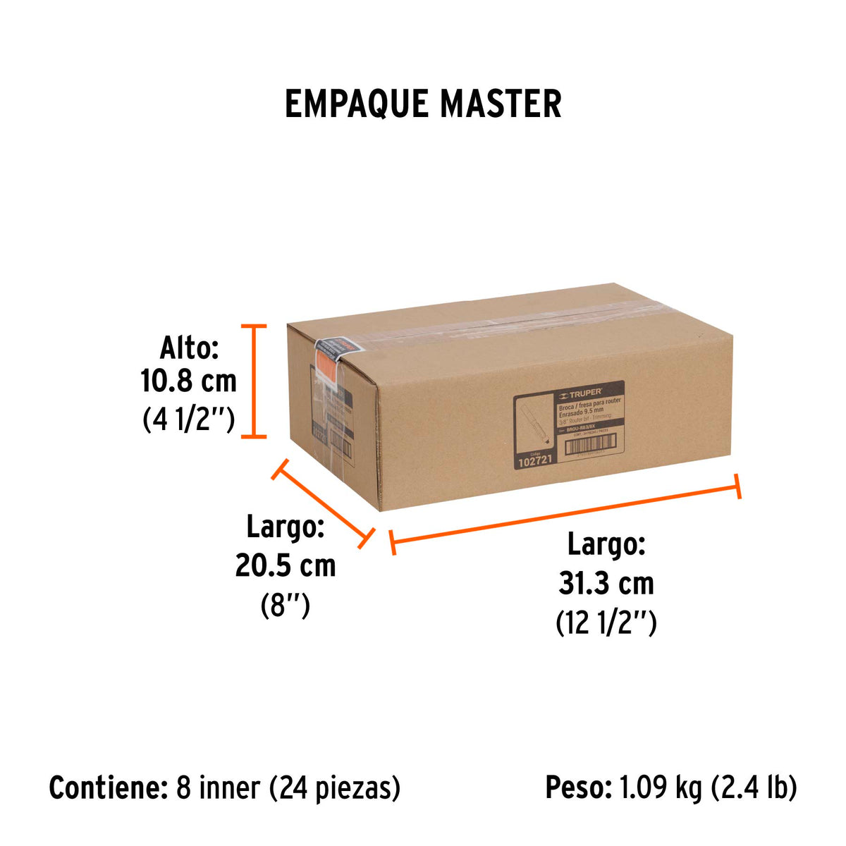 Broca para router, corte recto, 3/8" con balero · vista 7