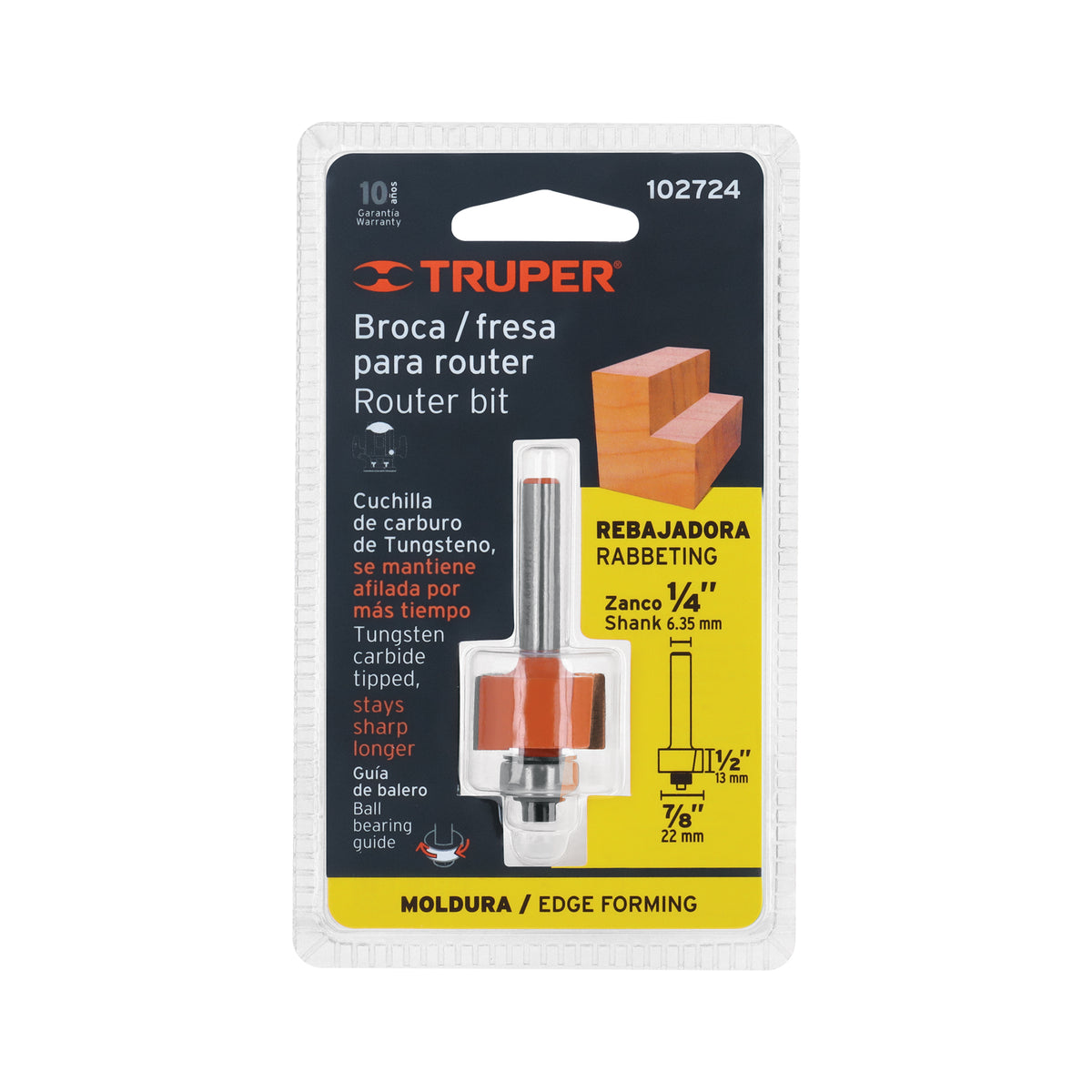 Broca para router, rebajado, 7/8" con balero · vista 4