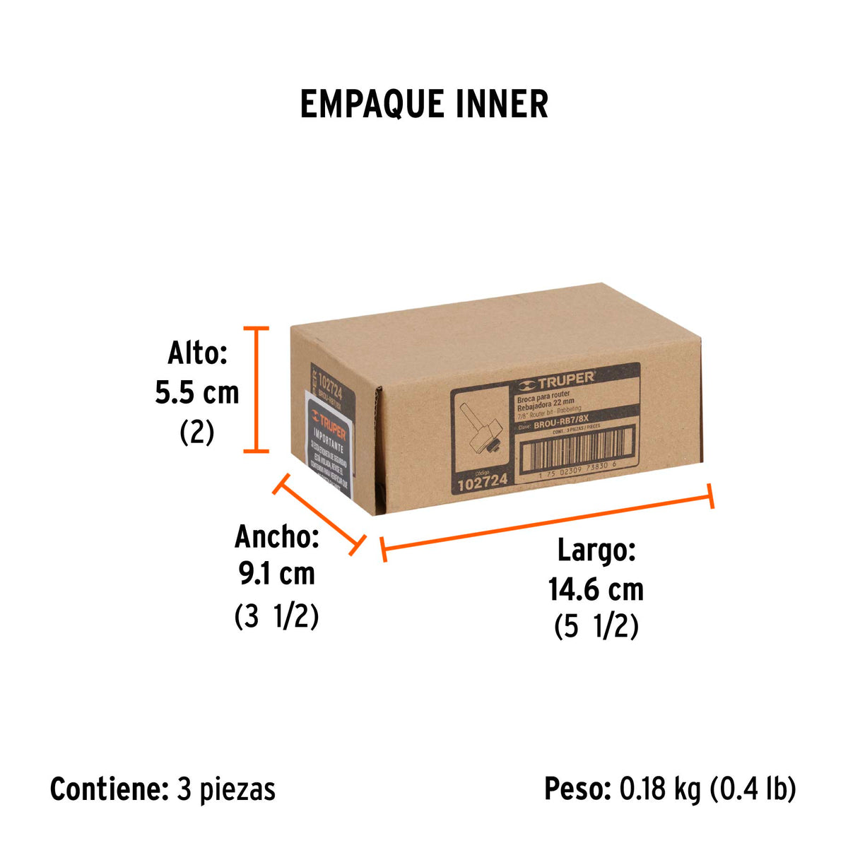 Broca para router, rebajado, 7/8" con balero · vista 6