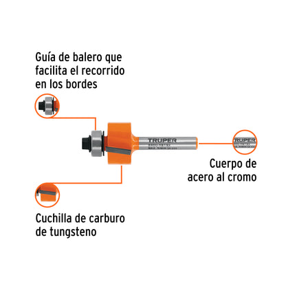 Broca para router, rebajado, 7/8" con balero · vista 2