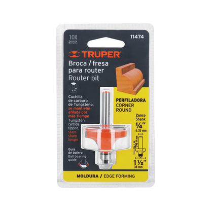 Broca para router redondeado con moldura 1-1/2"
