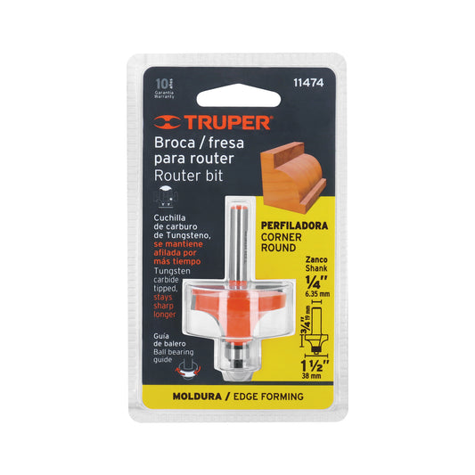 Broca para router redondeado con moldura 1-1/2"