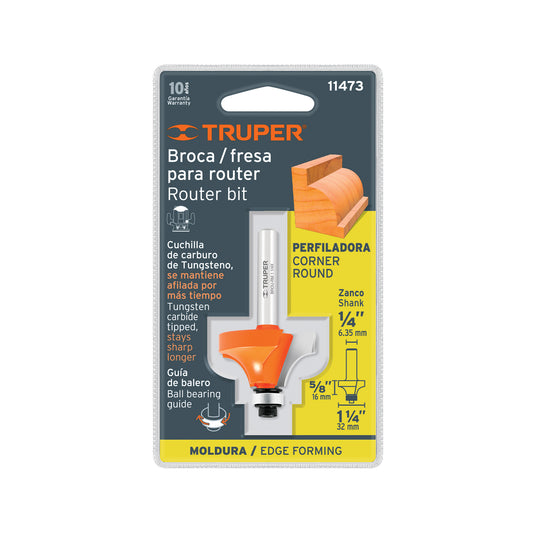Broca para router redondeado con moldura 1-1/4"