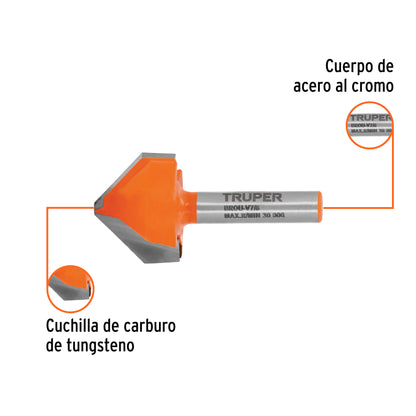 Broca para router corte en "V" 7/8"