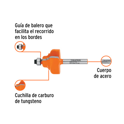 Broca para router zafiro 1-1/4" con balero