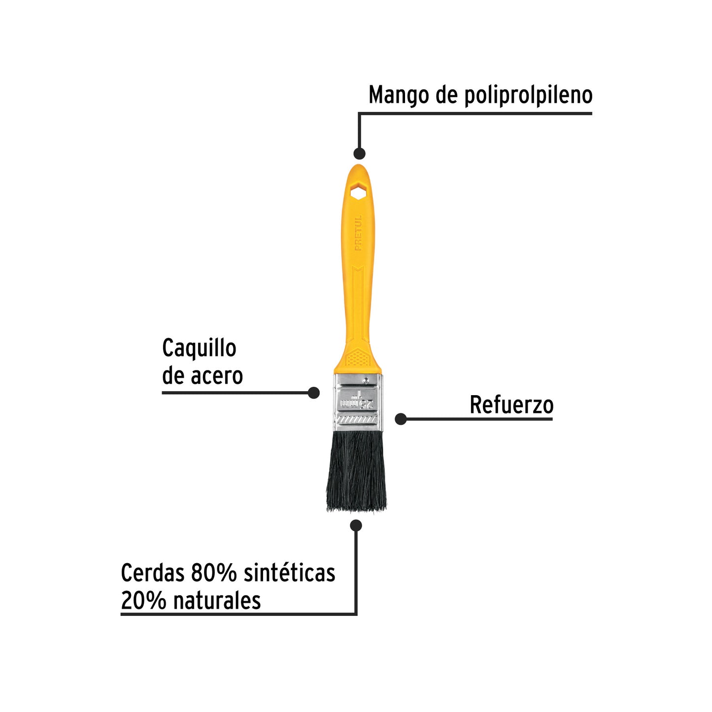 Brocha uso general de 1/2 pulgada con mango de plástico