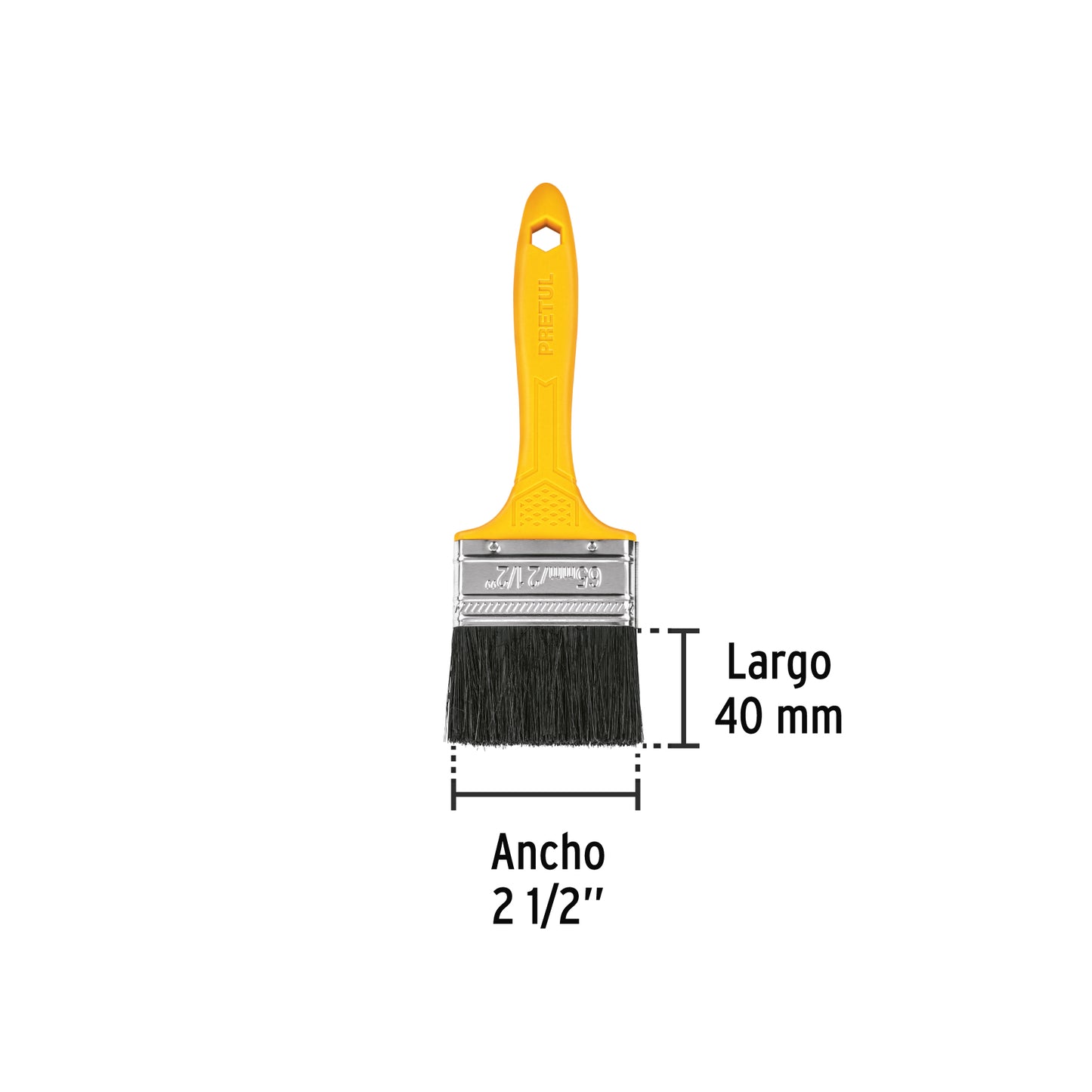 Brocha uso general de 2 1/2 pulgadas con mango de plástico