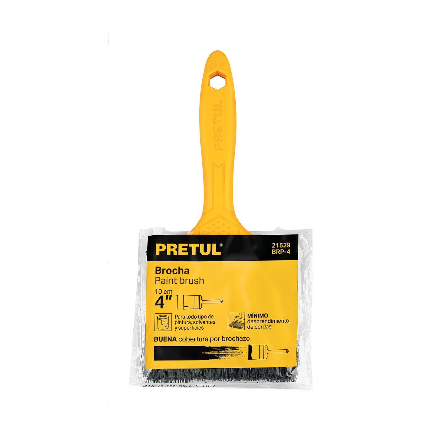 Brocha uso general de 4 pulgadas con mango de plástico