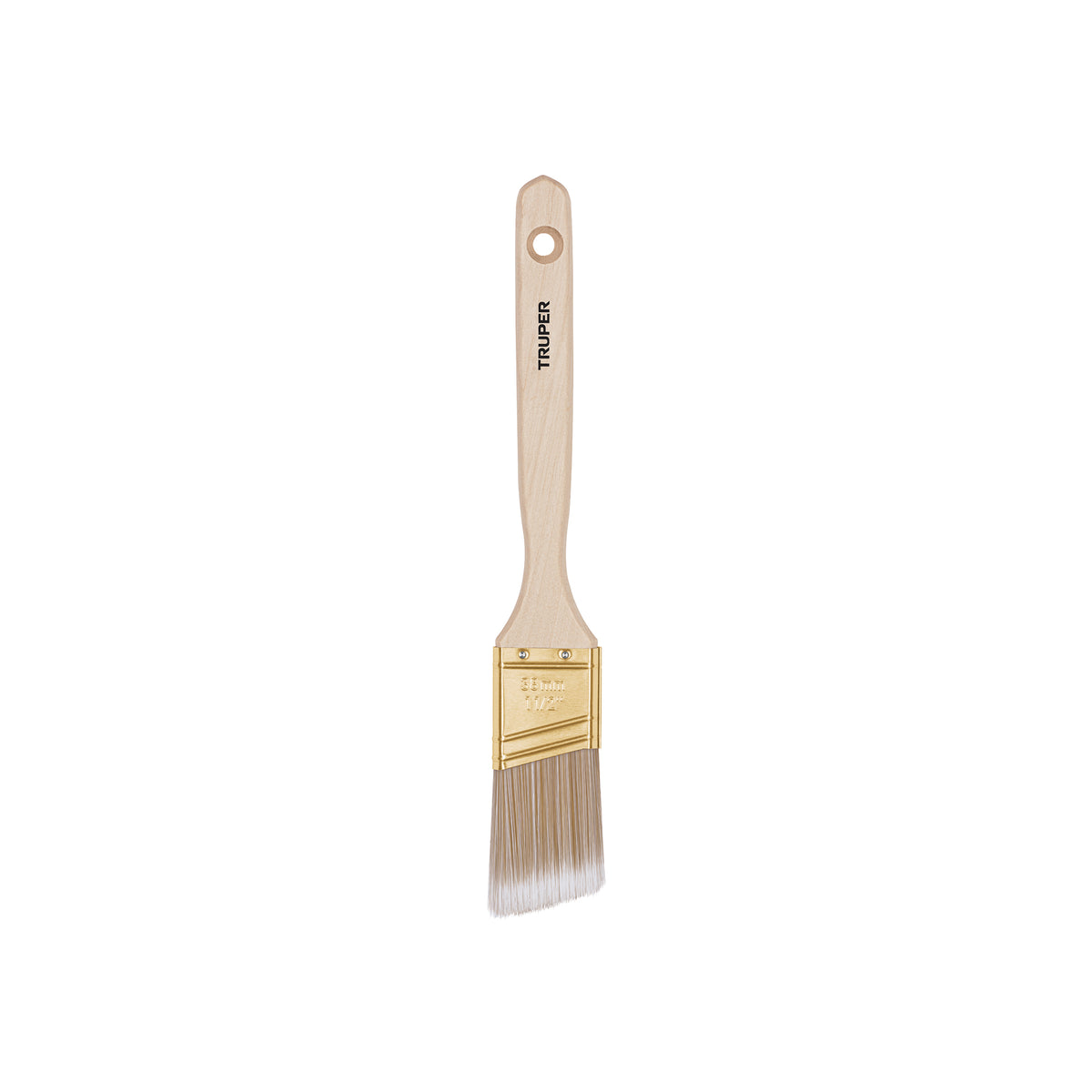 Brocha cerdas sintéticas 1-1/2" corte angular, mango madera